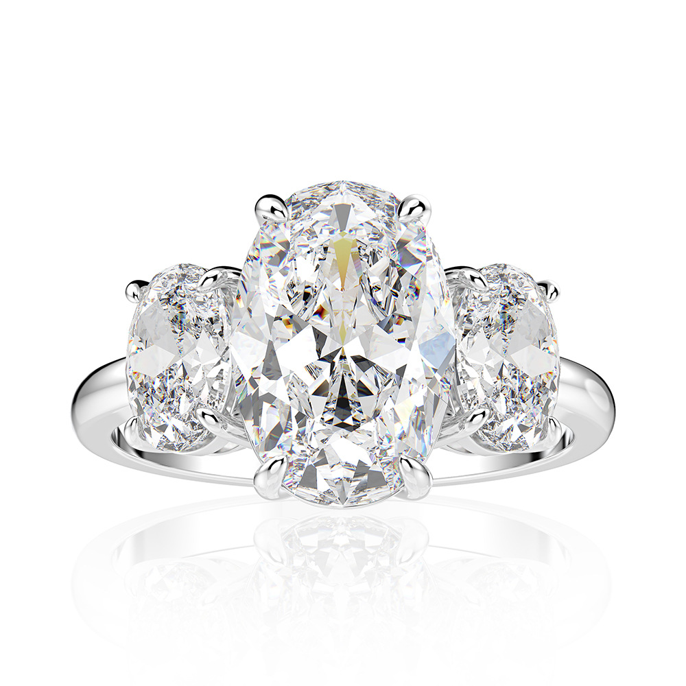 18K White Gold High Carbon Diamond Ring