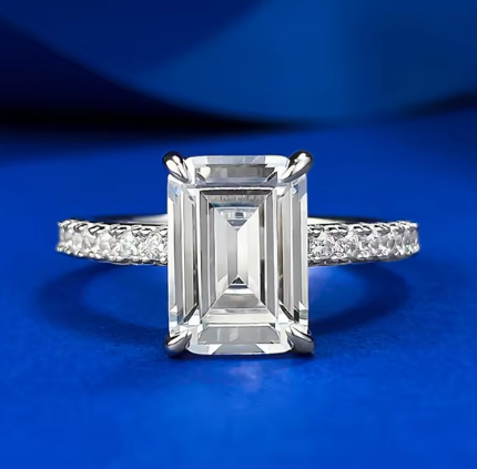 S925 Silver High Carbon Diamond Ring (One Piece)
