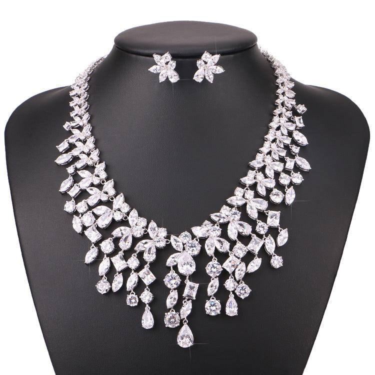 Elegant Bride Jewelry Set with Necklace and Earrings