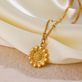 18K Gold-Plated Daisy Necklace with Titanium Steel Design