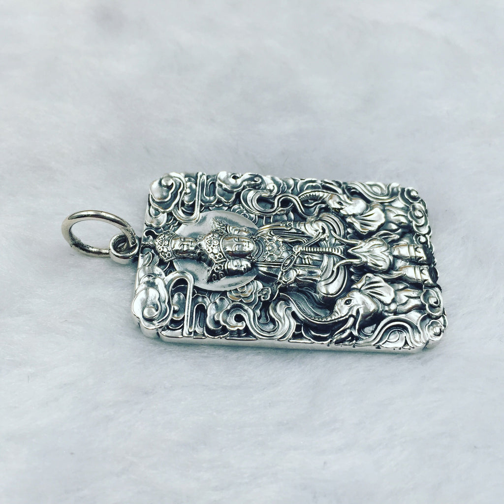S990 Silver Pendant with Guardian Buddha for Dragon/Snake