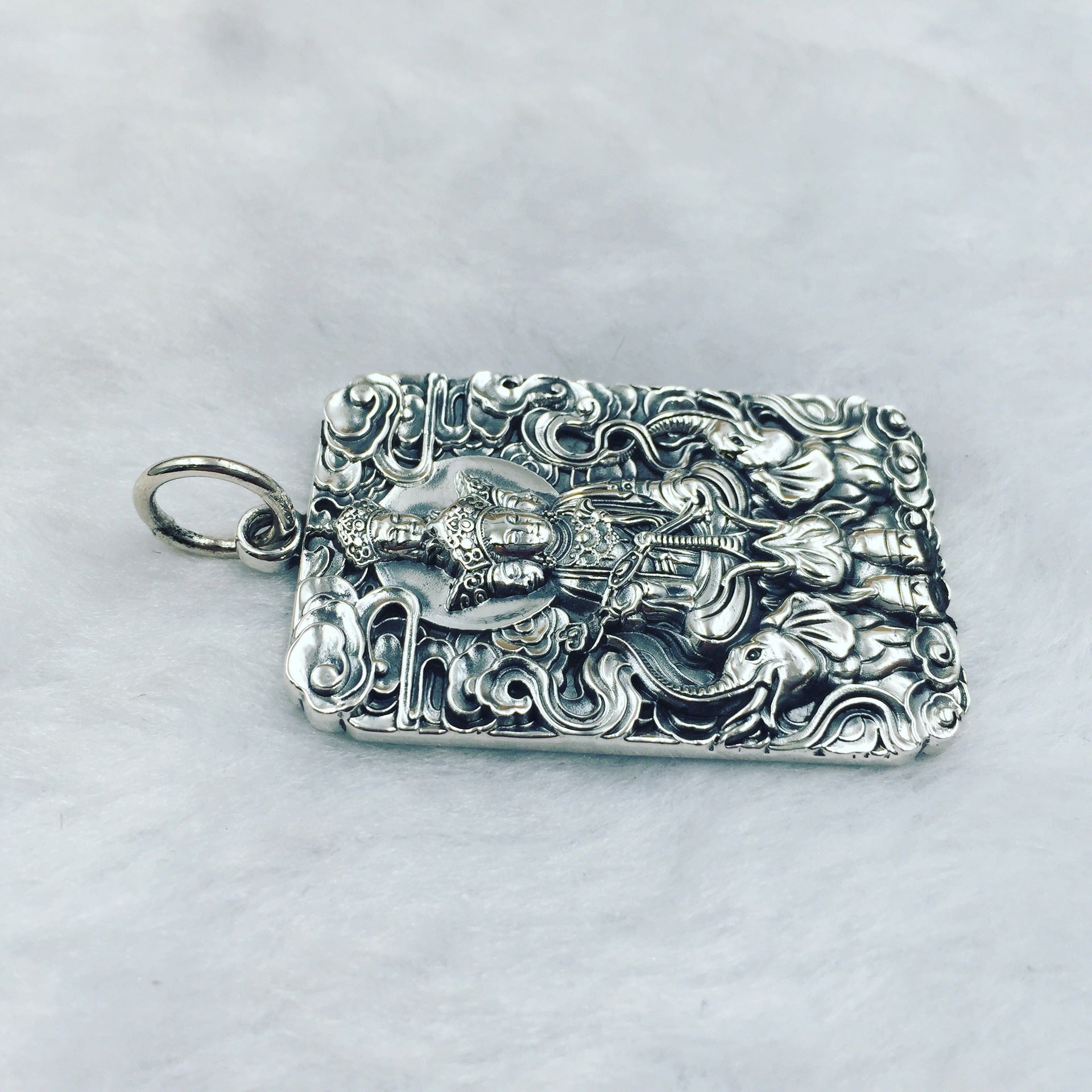 S990 Silver Pendant with Guardian Buddha for Dragon/Snake