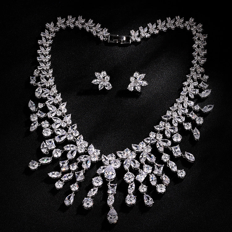 Elegant Bride Jewelry Set with Necklace and Earrings