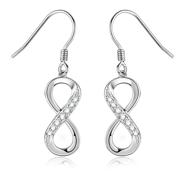 Elegance S925 Sterling Silver Infinity Loop Earrings