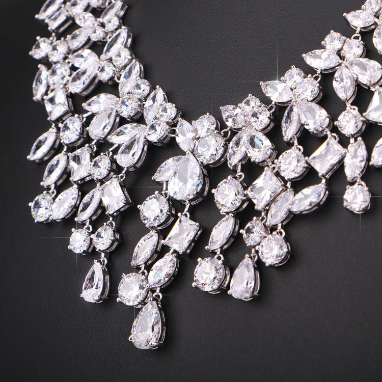 Elegant Bride Jewelry Set with Necklace and Earrings