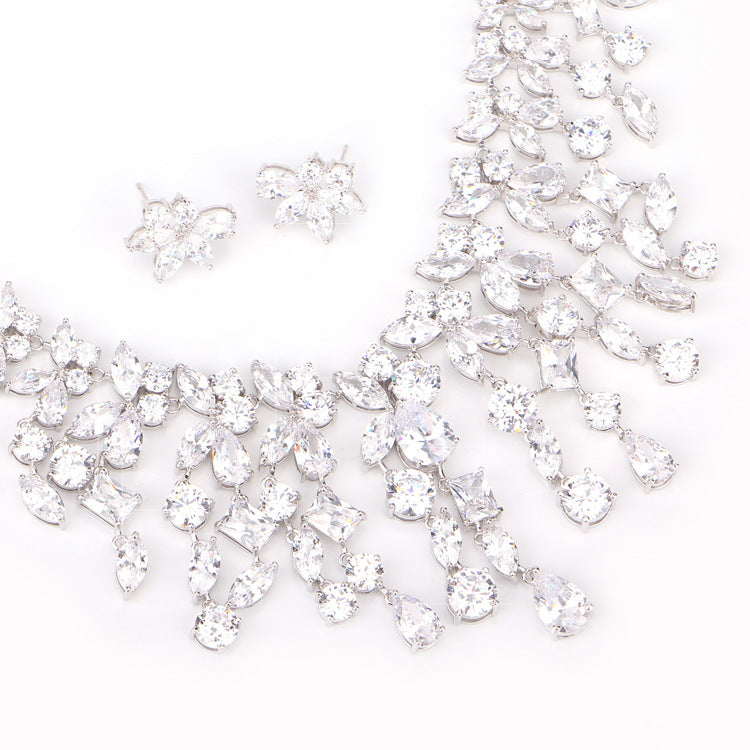 Elegant Bride Jewelry Set with Necklace and Earrings