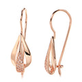 Fashionable Korean Earrings with Rose Gold and Diamonds