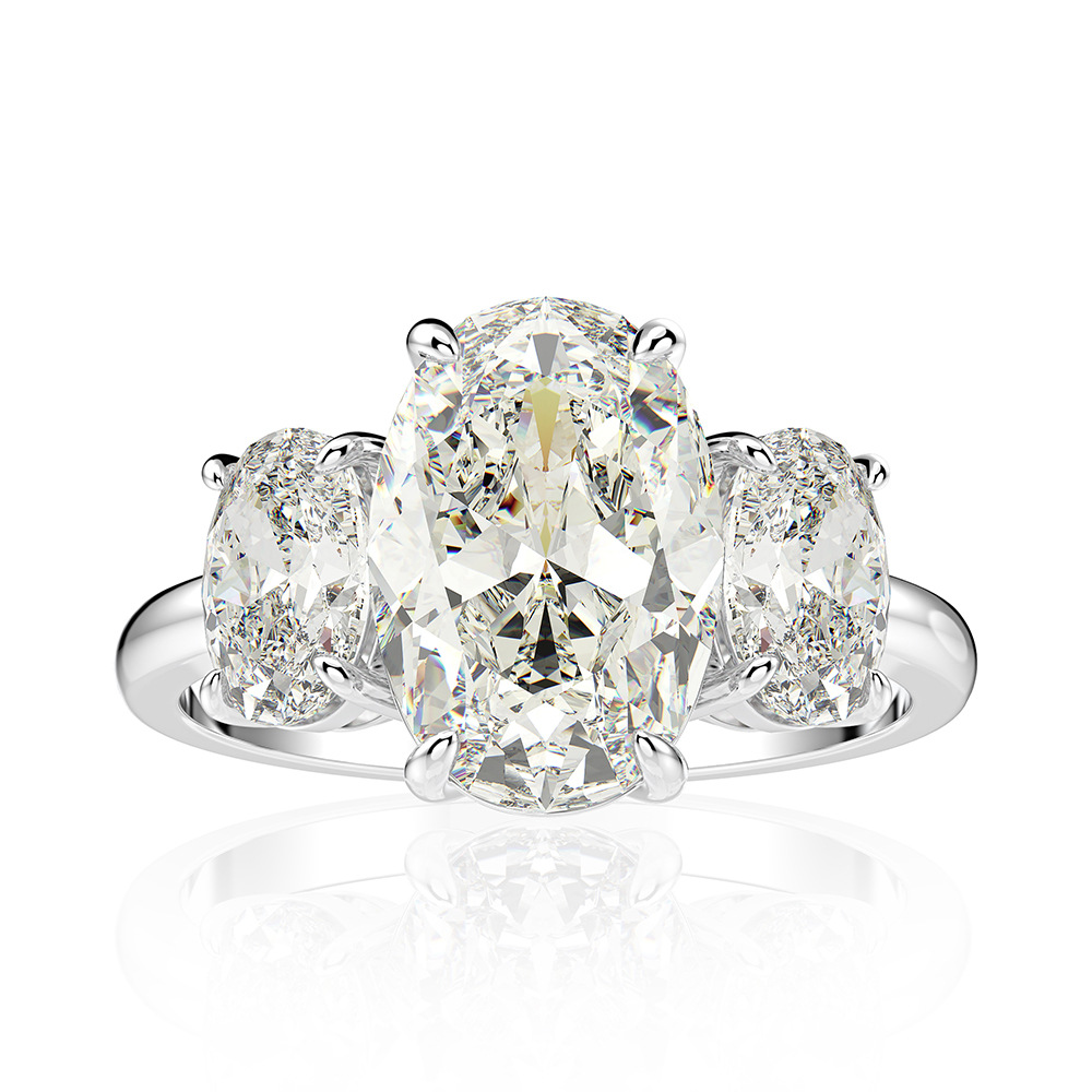 18K White Gold High Carbon Diamond Ring