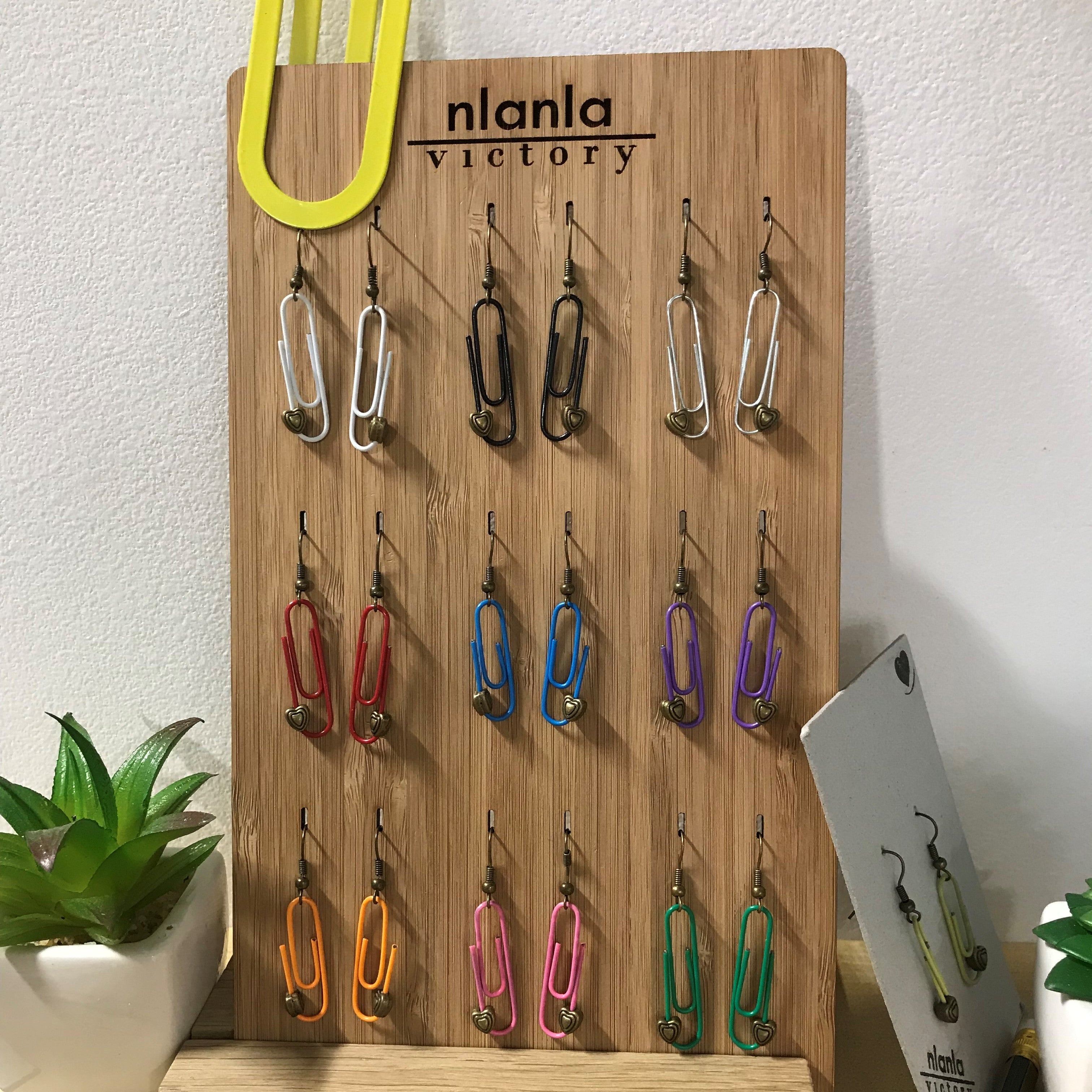 Silver Personalised Paperclip Earrings | by lovedbynlanla